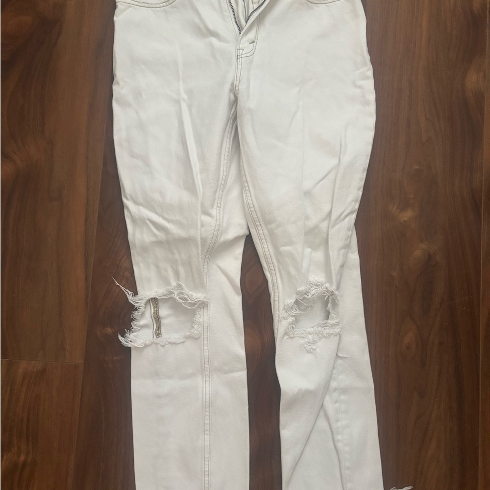 Abercrombie & Fitch Cream High Rise Jeans